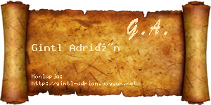 Gintl Adrián névjegykártya